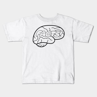 Your Brain On Facts logo (black lines) Kids T-Shirt